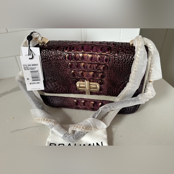 Brahmin Rosalie Fig jam Shoulder Bag Melbourne leather